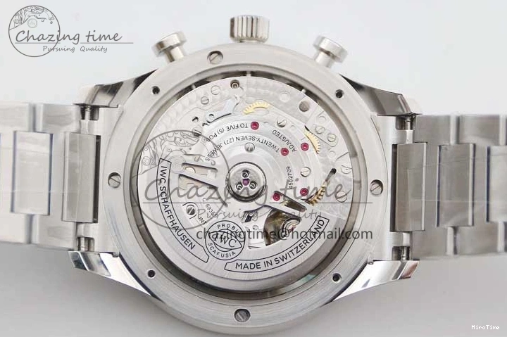 MIROTIME 1223 FastDry Portugieser Chronograph IW371615 ZF Best Edition Green Dial on SS Bracelet A7750 (Slim Movement) 7038